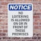 Signmission No Loitering Is Allowed On Or OSHA Notice Sign, Plastic, 10in W x 14in L, 2PK OS-2PACK-NS-P-1014-V-14691 - alternate 6